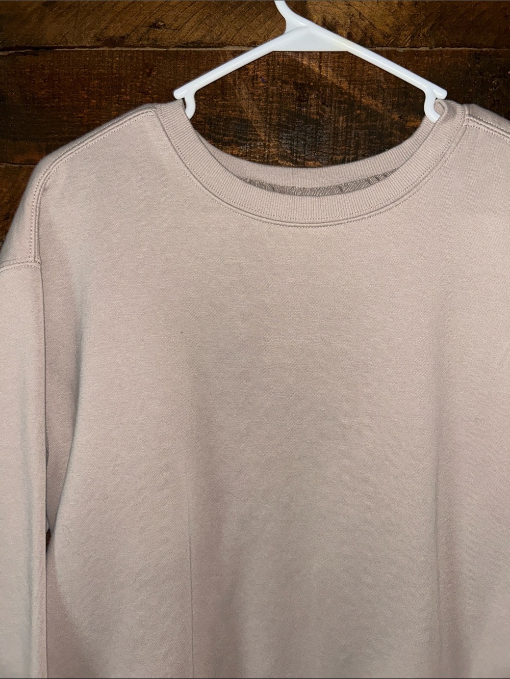 Women's Crewneck Sweatshirt - Soft Light Beige - Picture 2 of 4